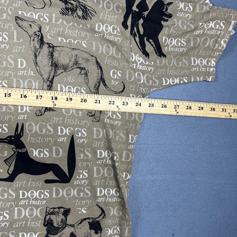 Vintage Delta Dogs in Art History All Over Print T-Shirt Tan XL Magnum Weight - Picture 5 of 6